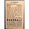 Image 2 : 1952 BOWMAN NO. 121 AL CORWIN  "ROOKIE"