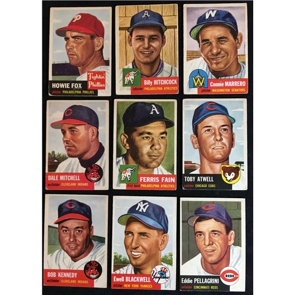 1953 TOPPS BASEBALL CARD LOT