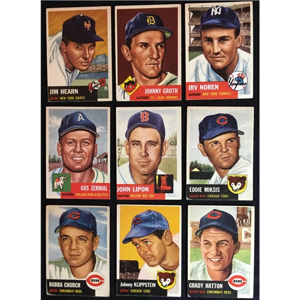 1953 TOPPS BASEBALL CARD LOT