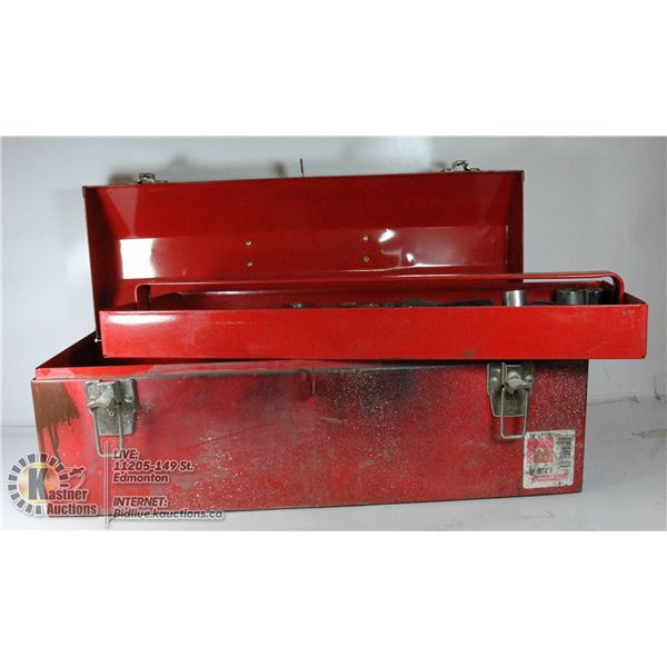 RED METAL MASTERCRAFT TOOLBOX W/ TOOLS