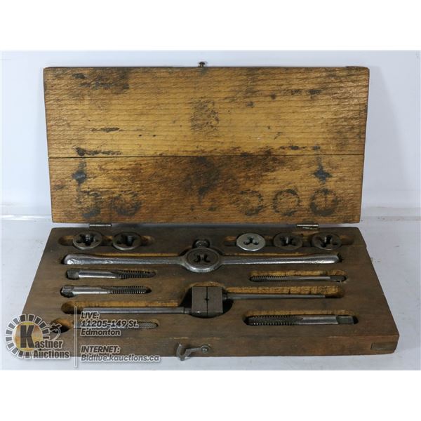 TAP & DIE SET IN WOODEN BOX