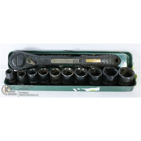 11PC 1/2" DRIVE SAE SHALLOW IMPACT SOCKET SET WITH