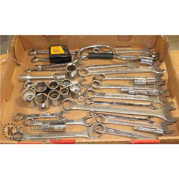 FLAT OF WRENCHS SOCKETS AND MORE.