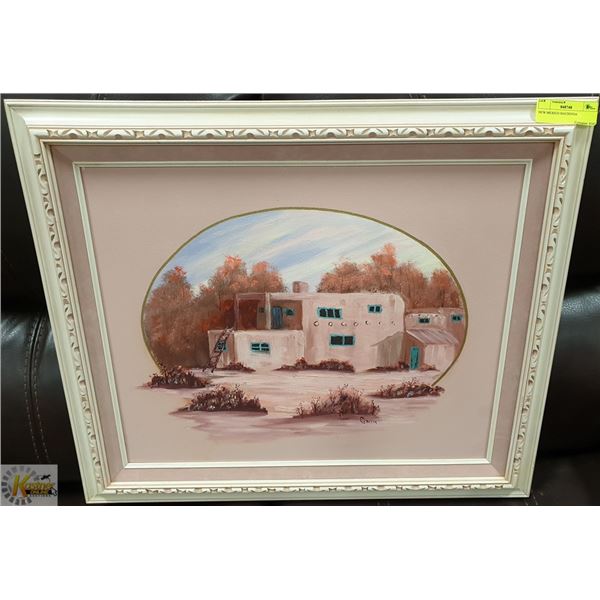 NEW MEXICO HACIENDA FRAMED ART 25 X 21
