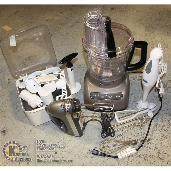 KITCHEN AID FOOD PROCESSOR HAND MIXER&