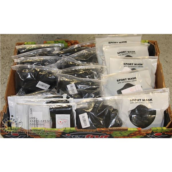 FLAT OF REUSABLE MASKS VARIOUS STYLES.