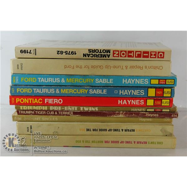 FLAT OF ASSORTED VINTAGE HAYNES 3 AUTOMOTIVE