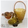 Image 1 : BOX OF VINTAGE ART GLASS BASKETS AND MORE