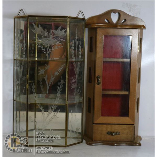 SET OF 2 VINTAGE DISPLAY CASES