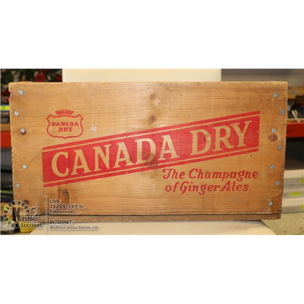 VINTAGE WOODEN CANADA DRY CRATE.