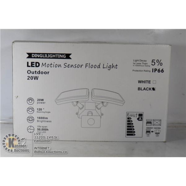 LED OUTDOOR 20W MOTION SENSOR FLOOD LIGHTS.