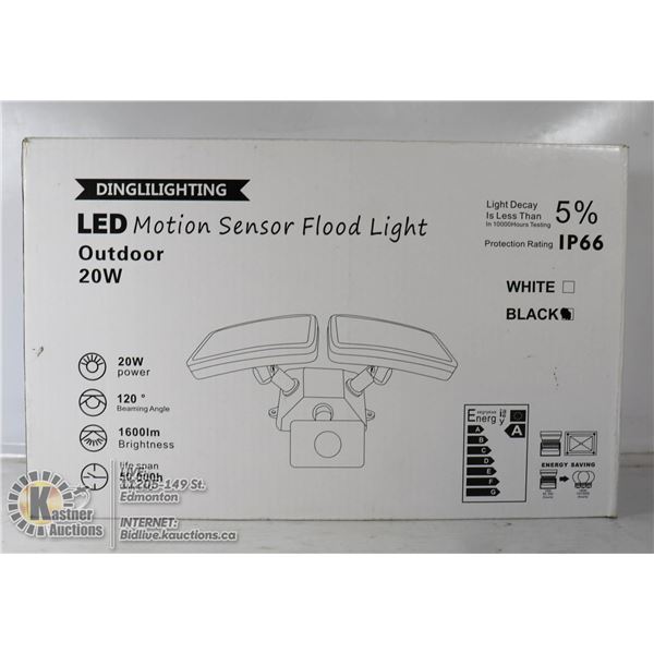 LED OUTDOOR 20W MOTION SENSOR FLOOD LIGHTS.