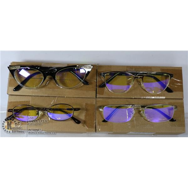 LOT OF 4 TRANSITIONAL READING GLASSES.