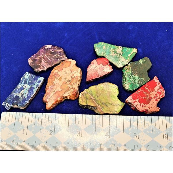 21)  LOT OF 75.3 GRAMS, 7 PIECES OF MULTI COLORED