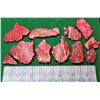 Image 1 : 3)  LOT OF 11 PCS OF CORAL PINK JASPER SLICES,