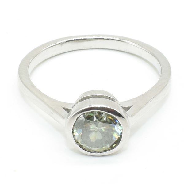 SV-60 SILVER MOISSANITE (ROUND 6X6 MM) RING
