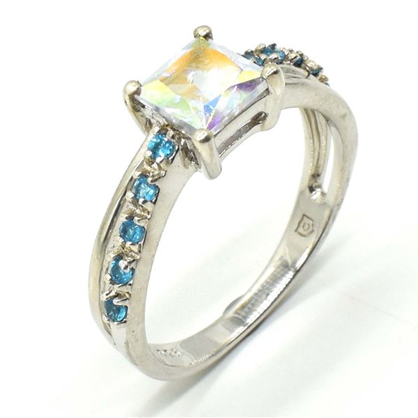 SV-62 SILVER AZOTIC MYSTIC TOPAZ CZ RING