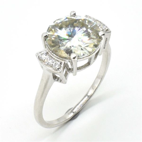 SV-67 SILVER CERTIFIED MOISSANITE (ROUND 10.50 & 1