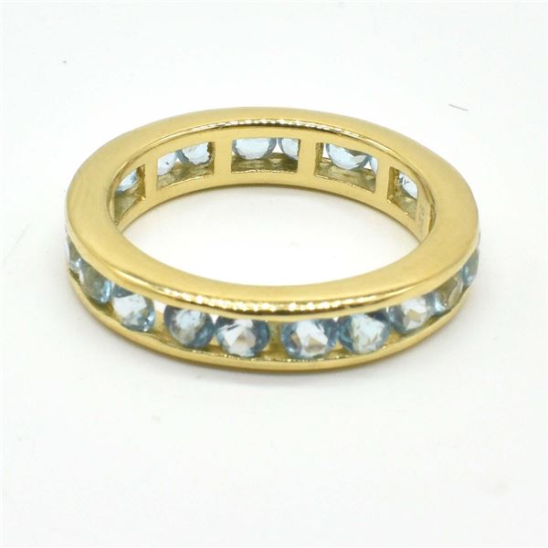 SV-78 GOLD PLATED SIL BLUE TOPAZ RING