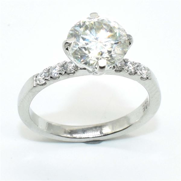 SV-81 SILVER  MOISSANITE ( ROUND 7.5 & 1.5 MM) RIN