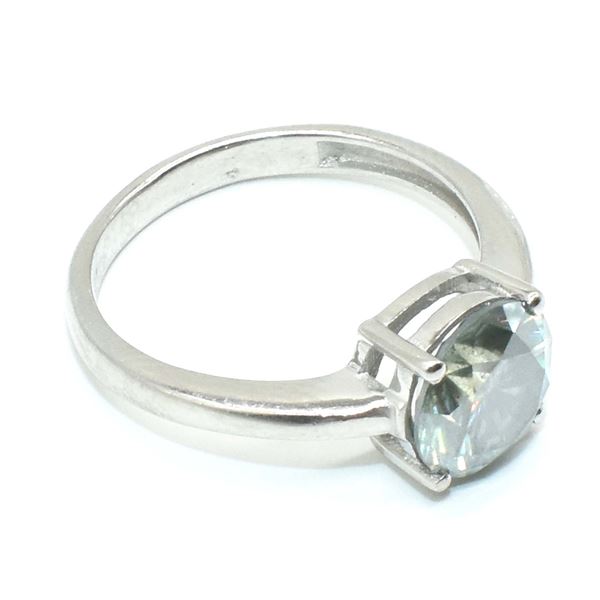 SV-83 SILVER  MOISSANITE ( ROUND 8.50 MM) RING