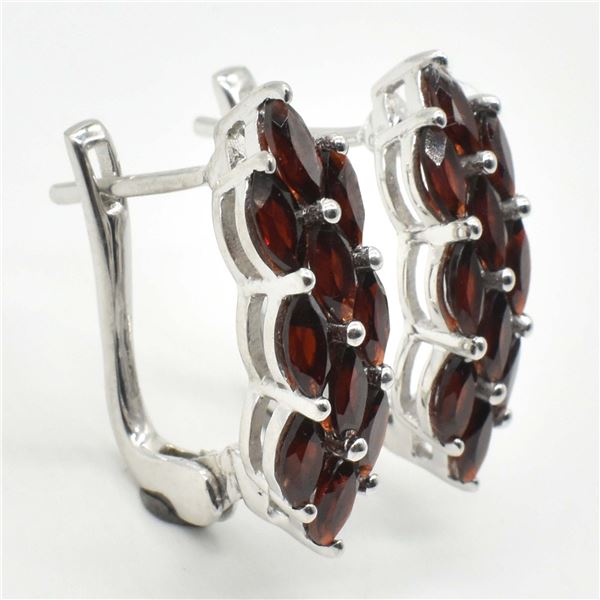 SV-96 SILVER GARNET EARRINGS