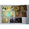 Image 2 : 11)  LOT OF 5 GOLD FOIL COLORIZED NOVELTY