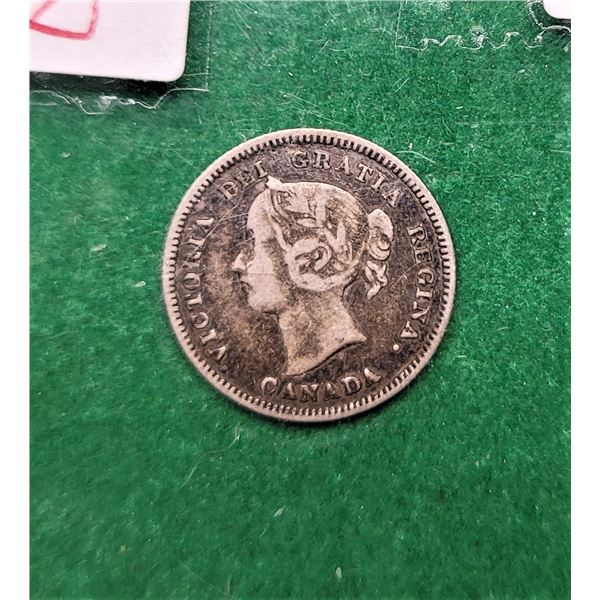 17)  CANADIAN 1886 92.5% SILVER NICKLE.