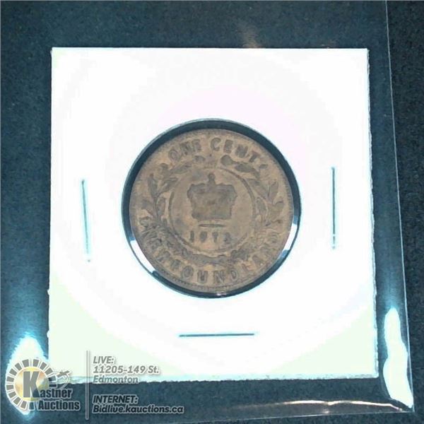 1873 VICTORIAN NEWFOUNDLAND LARGE CENT