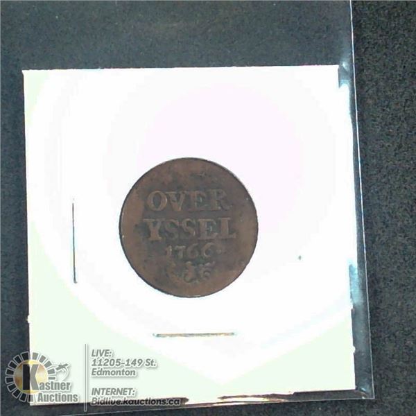 1766 NETHERLANDS COPPER DUIT COIN