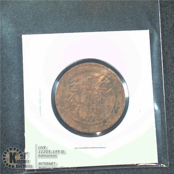 1883 SWEDEN COPPER 5 ORE