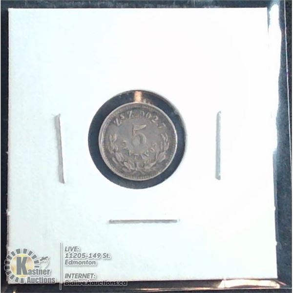 1895 MEXICO SILVER 5 CENTAVO