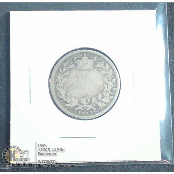 1871 VICTORIAN GREAT BRITAIN SILVER SHILLING