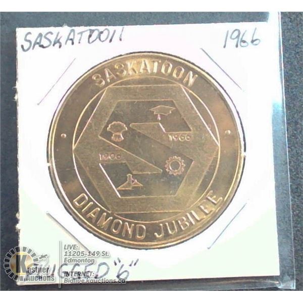 1966 MINT CONDITION SASKATOON JUBILEE MEDAL