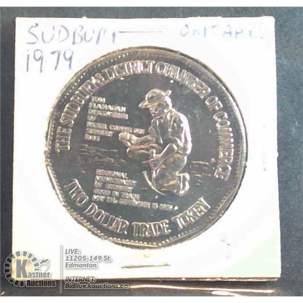 1979 SUDBURY ONTARIO $2 TRADE TOKEN