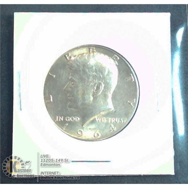 1964D USA SILVER KENNEDY HALF DOLLAR