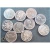 Image 1 : LOT OF 10 MIXED CANADA 50 CENT COINS