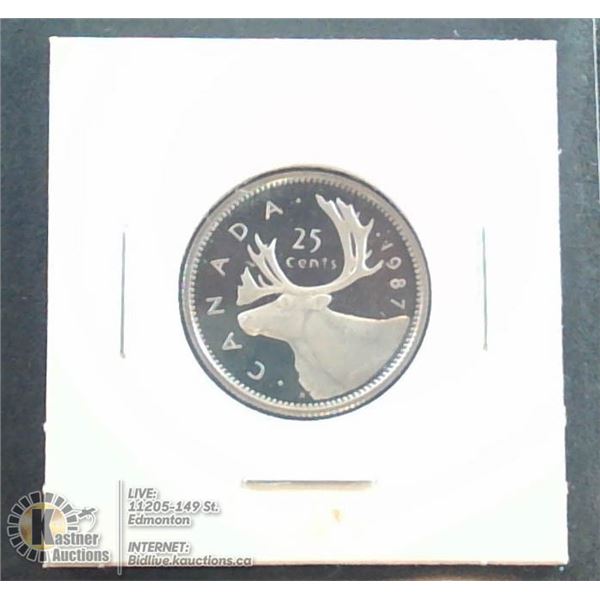 1987 PROOF CANADA 25 CENT