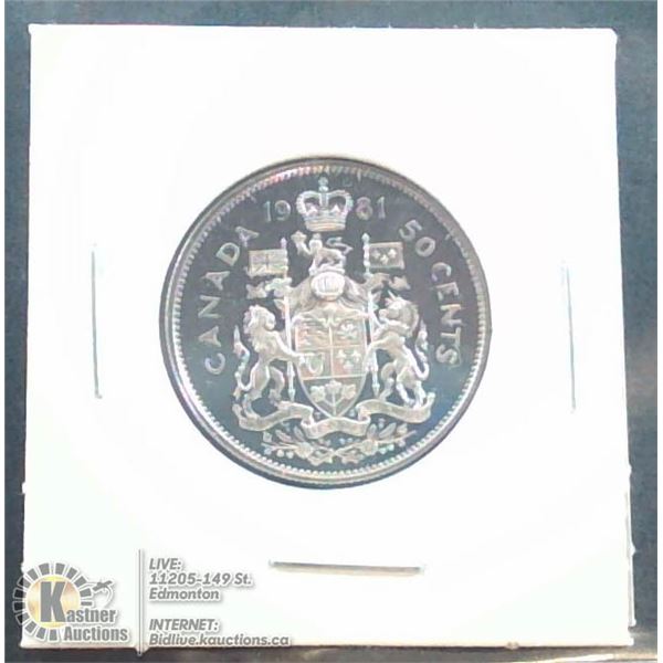 1981 PROOF CANADA 50 CENT COIN