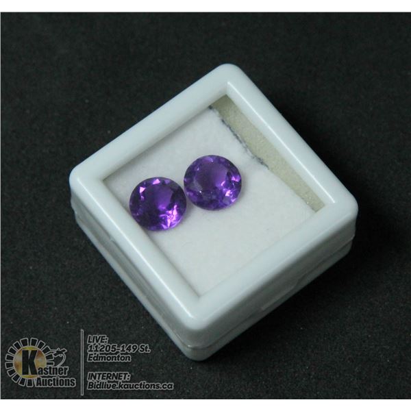 #28-PURPLE AMETHYST GEMSTONES ROUND 3.40CT