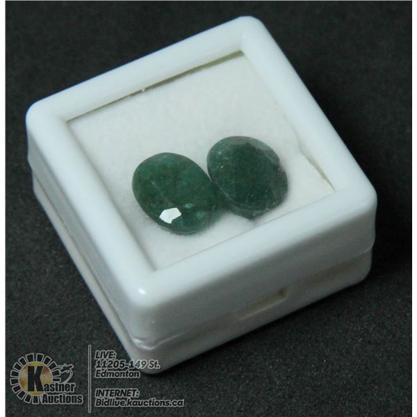 #74-GREEN EMERALD GEMSTONES OVAL 5.0CT