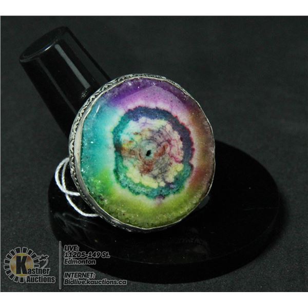 #247-NATURAL RAINBOW SOLAR QUARTZ RING SIZE