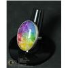 Image 1 : #243-NATURAL RAINBOW SOLAR QUARTZ RING SIZE 7