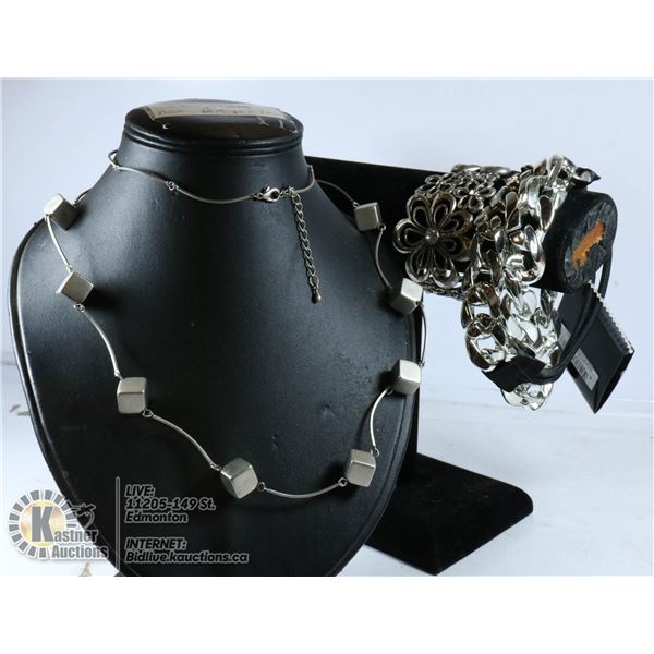 RHINESTONE AND SILVERTONE JEWELRY