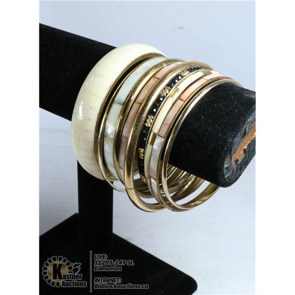 BONE AND GOLD TONE BANGLES
