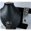 Image 1 : AUSTRIAN CRYSTAL NECKLACE & RHINESTONE BANGLES