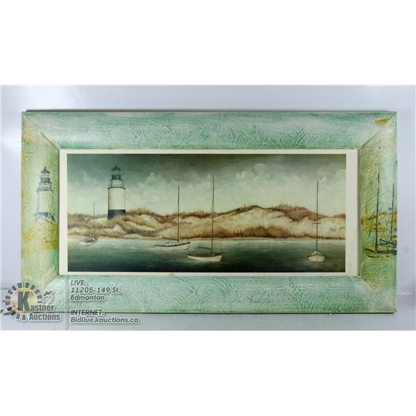 ANTIQUE NAUTICAL LITHOGRAPH FRAMED AND SIGNED