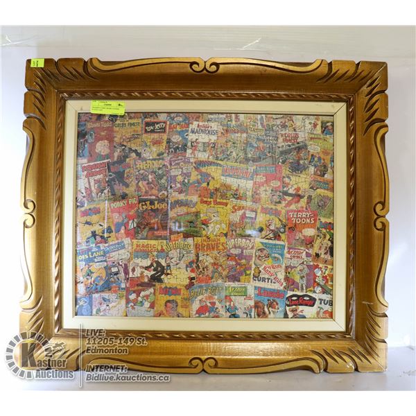 FRAMED COMIC BOOK COVERS PUZZLE ART.