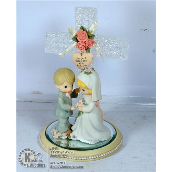 "PRECIOUS MOMENTS" BRIDE/GROOM CAKE TOPPER
