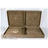 Image 1 : PAIR OF LARGE BIRKS SUEDE JEWELRY CASES